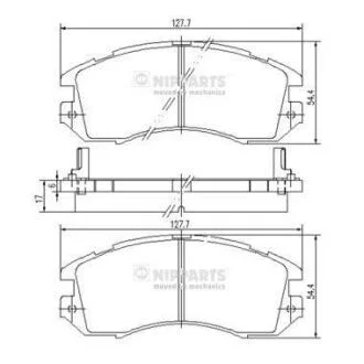 Тормозные колодки дисковые SUBARU IMPREZA/LEGACY 1.6-2.2 89-00 передние NIPPARTS J3607005