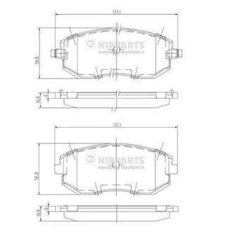 Тормозные колодки дисковые SUBARU FORESTER 01-/IMPREZA 01-/LEGACY 98- передние NIPPARTS J3607015