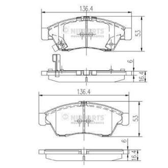 Колодки гальмівні дискові, комплект NIPPARTS J3608024