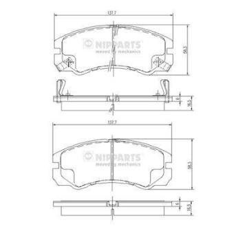 Гальмiвнi колодки дисковi NIPPARTS J3609009