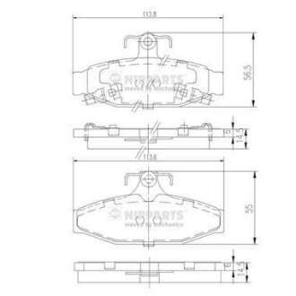 Колодки тормозные GM/SSANGYONG KORANDO/MUSSO/REXTON 96- задн. NIPPARTS J3610400