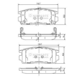 Колодки гальмівні дискові, комплект NIPPARTS J3610905