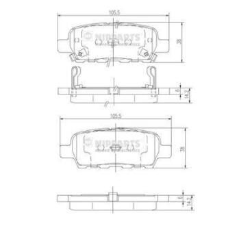 Гальмiвнi колодки дисковi NIPPARTS J3611044