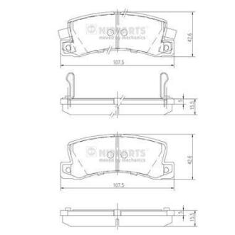 Гальмiвнi колодки дисковi NIPPARTS J3612013