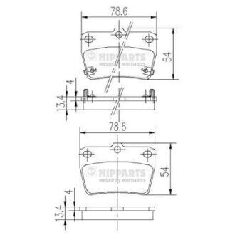 Тормозные колодки дисковые TOYOTA RAV 4 II 1.8-2.0 00-05 задние NIPPARTS J3612020