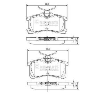 Колодки тормозные TOYOTA AVENSIS/COROLLA 99- задн. NIPPARTS J3612026