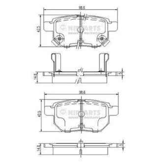 Гальмiвнi колодки дисковi NIPPARTS J3612034