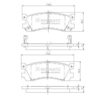Гальмiвнi колодки дисковi NIPPARTS J3613005