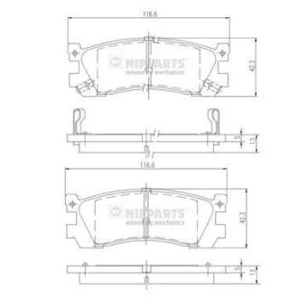 Колодки гальмівні дискові NIPPARTS J3613005