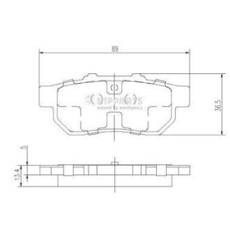 Колодки гальмівні дискові, комплект NIPPARTS J3614007