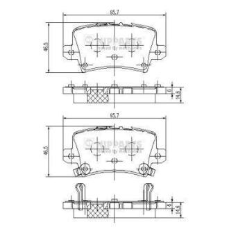 Колодки тормозные HONDA CIVIC IX/VIII 05- задн. NIPPARTS J3614018