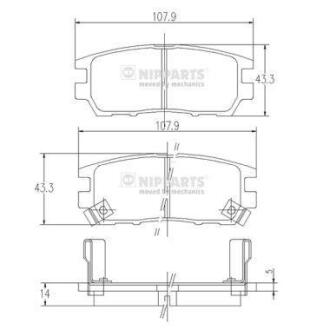 Гальмiвнi колодки дисковi NIPPARTS J3615005