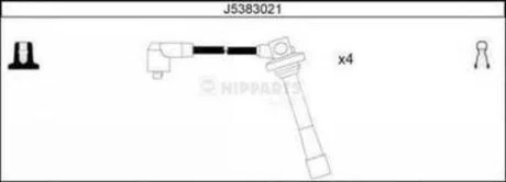Провода высоковольтные MAZDA 626 1.8-2.0 91-97 NIPPARTS J5383021