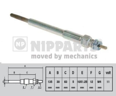 Свічка розжарювання (Свеча накала) NIPPARTS J5710502