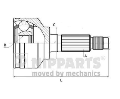 Комплект шарнірів, приводний вал NIPPARTS N2822164
