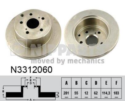 Диск тормозной Toyota RAV4 III, IV, HARRIER NIPPARTS N3312060