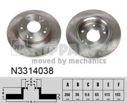Диск гальмівний NIPPARTS N3314038
