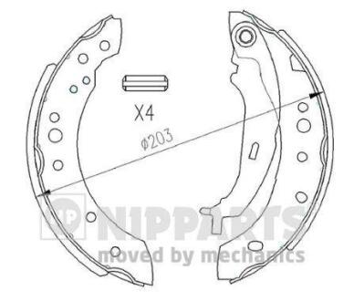 Гальмiвнi колодки барабаннi NIPPARTS N3505043