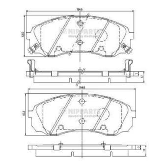 Колодки тормозные HYUNDAI/KIA H-1/CARNIVAL 06- передн. NIPPARTS N3600329