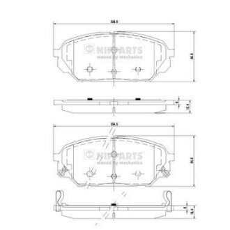 Колодки гальмівні дискові, комплект NIPPARTS N3600551