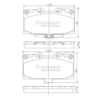 Колодки тормозные SUBARU FORESTER/IMPREZA 00- передн. NIPPARTS N3607022
