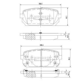 Колодки гальмівні дискові, комплект NIPPARTS N3610309