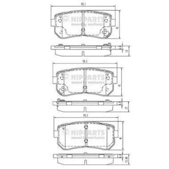 Колодки тормозные HYUNDAI/KIA I10/PICANTO 04- задн. NIPPARTS N3610313