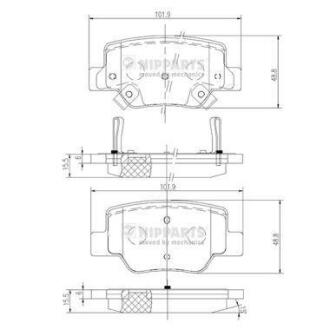 Тормозные колодки дисковые TOYOTA VERSO 09- задние NIPPARTS N3612040