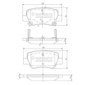 Колодки гальмівні задні Toyota Avensis T27 (08-18) NIPPARTS N3612042