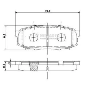 Тормозные колодки дисковые TOYOTA LAND CRUISER J200 4.5D/4.7 07-/LEXUS LX570 08- задние NIPPARTS N3612043