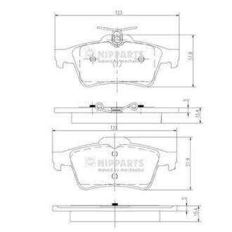 Гальмiвнi колодки дисковi NIPPARTS N3613022