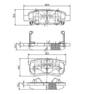 Колодки гальмівні задні Mitsubishi Lancer IX, Outlenter I-II/JEEP COMPASS,PATRIOT 2006-> NIPPARTS N3615015