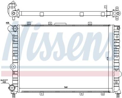 Радиатор, охлаждения дивгателя NISSENS 60041