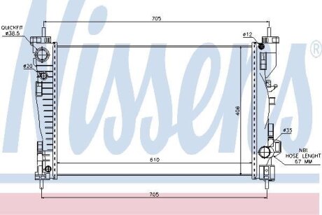 Радiатори (Радиатор ALFA GIULIETTA(10-)1.4 i(+)[OE 50514466]) NISSENS 60062