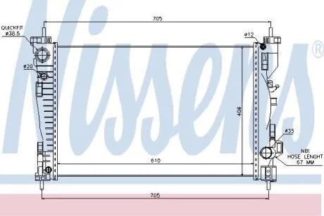 Радiатори (Радиатор ALFA GIULIETTA(10-)1.4 i(+)[OE 50514466]) NISSENS 60062