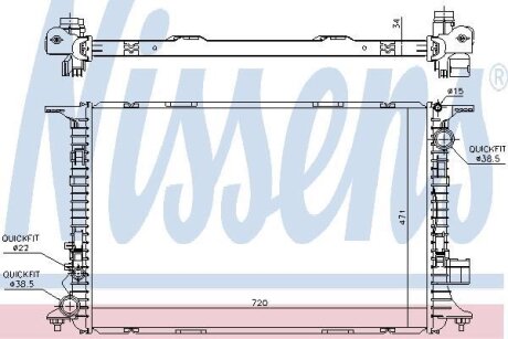 Радіатор охолодження двигуна NISSENS 60326