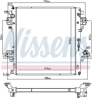 Радиатор охлаждения двигателя TOYOTA LAND CRUISER PRADO J150 09- 2.8 D NISSENS 606071