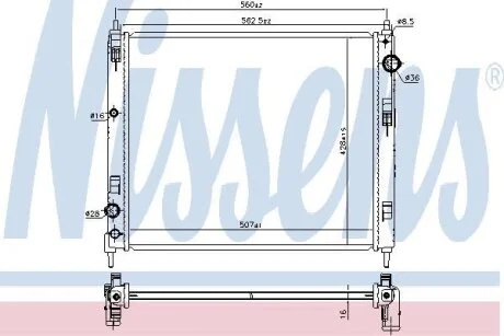 Радиатор, охлаждения дивгателя NISSENS 606119