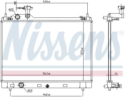 Радіатор, система охолодження двигуна NISSENS 606951
