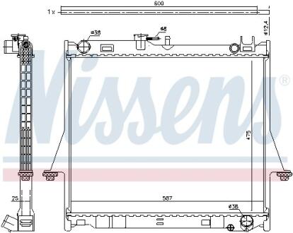 Радиатор, охлаждения дивгателя NISSENS 60856