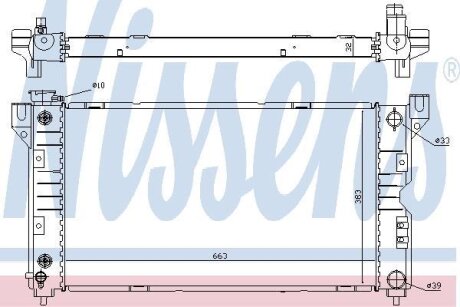 Радиатор охлаждения двигателя CHRYSLER VOYAGER 96- 2.4 NISSENS 60984