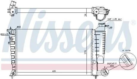 Радиатор системы охлаждения NISSENS 61318A