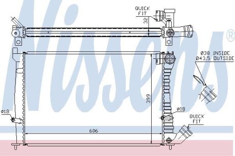 Радиатор системы охлаждения NISSENS 61338A