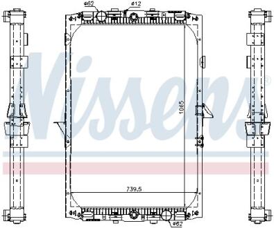 Радіатор охолоджування / РАДИАТОР В СБОРЕ С РАМОЙ DAF 95XF 96- 1065X739X40 NISSENS 61417A
