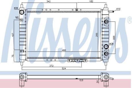 DAEWOO Радіатор охолодження (built-in oil cooler) MATIZ AUT. 98- АКПП NISSENS 61663