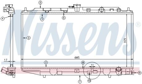 Радиатор системы охлаждения NISSENS 62256