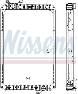 Радіатор охолоджування / РАДИАТОР MB AXOR 02- 975X649X40 NISSENS 62571A