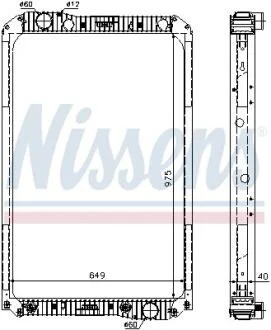 Радіатор охолоджування / РАДИАТОР MB AXOR 02- 975X649X40 NISSENS 62571A