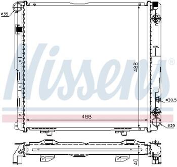 Радіатор охолодження двигуна NISSENS 62763A