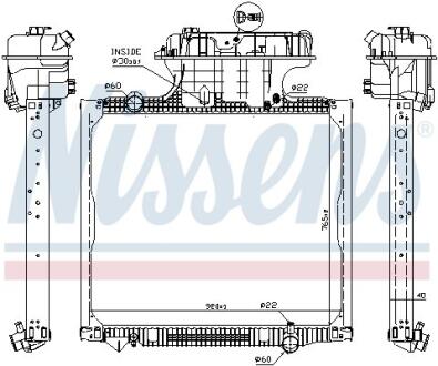 Радиатор охлаждения двигателя MAN TG-A 18.410 02- TRUCK NISSENS 62875